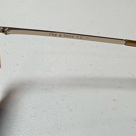 Rag & Bone Del Ray Geometric Orange Gold SOLD OUT Rimless Sunglasses - Picture 5 of 11